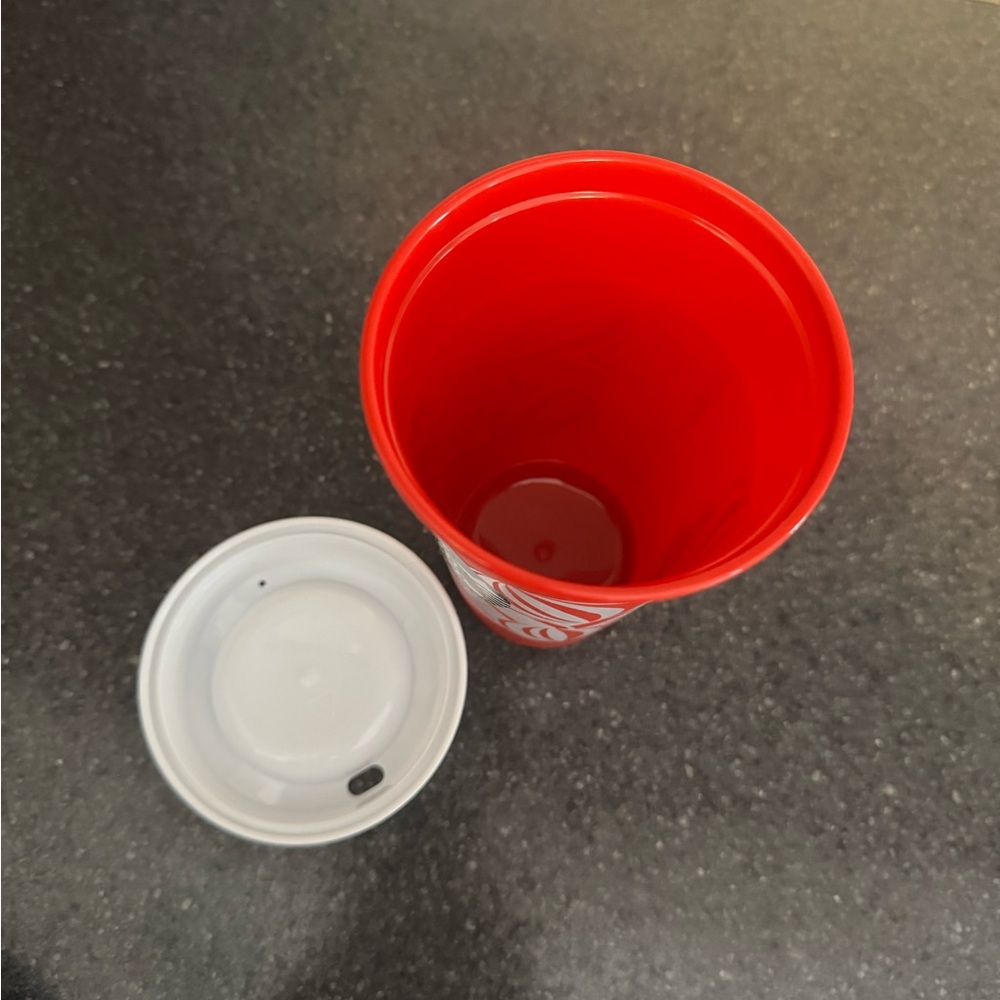 Starbucks Red Holiday Cup with White Lid and Green Logo - Picture 4 of 4